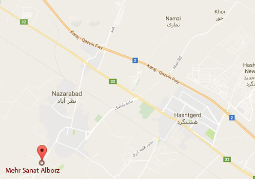 مهرصنعت البرز در نقشه گوگل